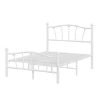 Cadre de Lit en Métal avec Tête de Lit en Forme de Cœur Charmant, Plateforme Robuste, Rangement Sous le Lit, Pas Besoin de Sommier, Parfait pour Chambre d'Enfant et de Fille