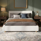 Christopher Knight Home Ulyana Modern Boucle Upholstered Platform Bed with Headboard