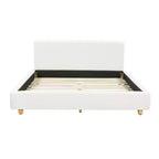 Lit plateforme rembourré moderne en bouclé avec tête de lit Ulyana Christopher Knight Home