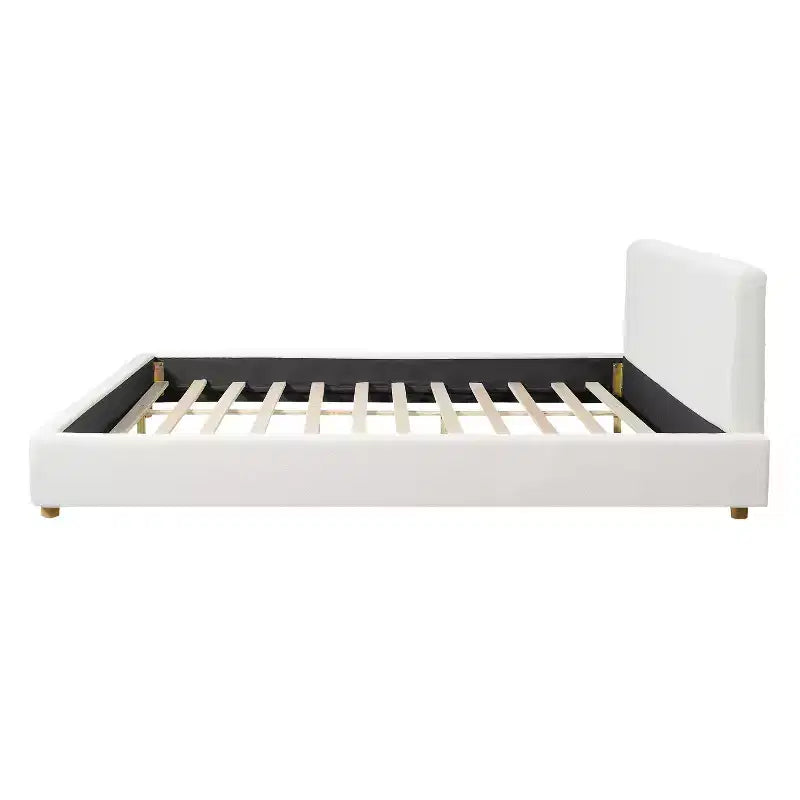 Lit plateforme rembourré moderne en bouclé avec tête de lit Ulyana Christopher Knight Home
