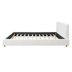 Lit plateforme rembourré moderne en bouclé avec tête de lit Ulyana Christopher Knight Home