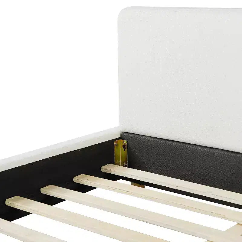 Lit plateforme rembourré moderne en bouclé avec tête de lit Ulyana Christopher Knight Home