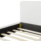 Lit plateforme rembourré moderne en bouclé avec tête de lit Ulyana Christopher Knight Home