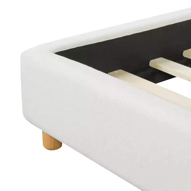Lit plateforme rembourré moderne en bouclé avec tête de lit Ulyana Christopher Knight Home