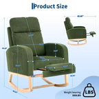 Fauteuil à bascule pour chambre d'enfant, Fauteuils à bascule d'allaitement avec repose-pieds, Fauteuil inclinable à bascule confortable avec pochette latérale, pour salon, chambre à coucher