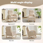 Fauteuil à bascule pour chambre d'enfant, Fauteuils à bascule d'allaitement avec repose-pieds, Fauteuil inclinable à bascule confortable avec pochette latérale, pour salon, chambre à coucher