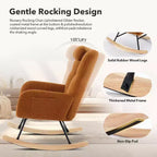 Fauteuil à bascule de chambre d'enfant Teddy, fauteuil à bascule pivotant rembourré avec dossier haut et siège rembourré pour le salon