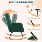 Fauteuil à bascule de chambre d'enfant Teddy, fauteuil à bascule pivotant rembourré avec dossier haut et siège rembourré pour le salon