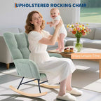 Fauteuil à bascule de chambre d'enfant Teddy, fauteuil à bascule pivotant rembourré avec dossier haut et siège rembourré pour le salon