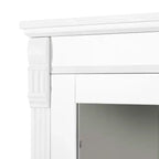 Armoire de cuisine autoportante Whisen 72"H, grands buffets de rangement, meuble de bar à café avec portes vitrées, tiroirs - Blanc