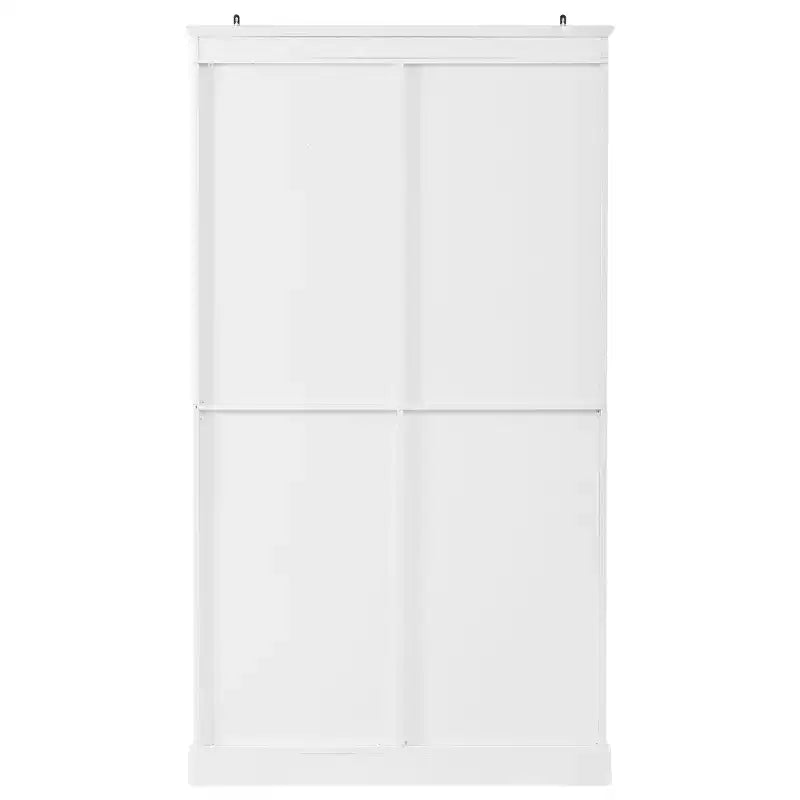 Armoire de cuisine autoportante Whisen 72"H, grands buffets de rangement, meuble de bar à café avec portes vitrées, tiroirs - Blanc