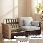 Canapé 2 places Dyonery de 78 pouces avec 4 oreillers décoratifs, revêtement en tissu polaire et cuir PU, coussins confortables en mousse à mémoire de forme, assemblage sans outil