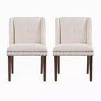 Christopher Knight Home Delph Chaises de salle à manger modernes rembourrées avec pieds en bois d'hévéa (lot de 2)