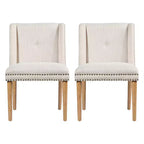 Christopher Knight Home Delph Chaises de salle à manger modernes rembourrées avec pieds en bois d'hévéa (lot de 2)