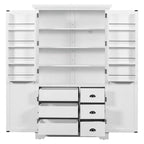 Whisen Meuble de cuisine autoportant de 183 cm de hauteur, grand placard de rangement pour salle à manger avec étagères de porte, étagères réglables