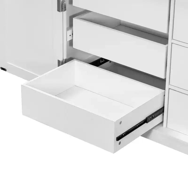Whisen Meuble de cuisine autoportant de 183 cm de hauteur, grand placard de rangement pour salle à manger avec étagères de porte, étagères réglables