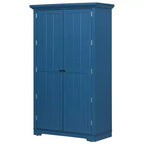 Whisen Meuble de cuisine autoportant de 183 cm de hauteur, grand placard de rangement pour salle à manger avec étagères de porte, étagères réglables