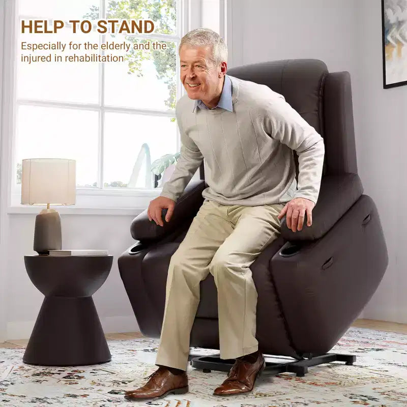 Fauteuil inclinable électrique avec fonction chauffante et massage, canapé de salon ergonomique en cuir PU - Dossier haut, siège rembourré, fauteuil de relaxation réglable