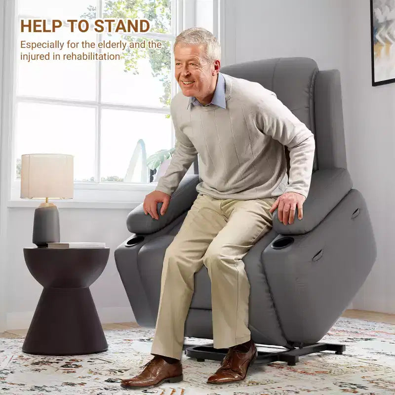 Fauteuil inclinable électrique avec fonction chauffante et massage, canapé de salon ergonomique en cuir PU - Dossier haut, siège rembourré, fauteuil de relaxation réglable