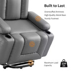 Fauteuil inclinable électrique avec fonction chauffante et massage, canapé de salon ergonomique en cuir PU - Dossier haut, siège rembourré, fauteuil de relaxation réglable