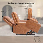 Fauteuil inclinable électrique avec fonction chauffante et massage, canapé de salon ergonomique en cuir PU - Dossier haut, siège rembourré, fauteuil de relaxation réglable