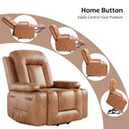 Fauteuil inclinable électrique avec fonction chauffante et massage, canapé de salon ergonomique en cuir PU - Dossier haut, siège rembourré, fauteuil de relaxation réglable