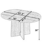 Table à manger ronde extensible Whisen Vintage, table de cuisine de style campagnard avec 1 rallonge amovible de 40 cm