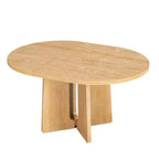 Table à manger ronde extensible Whisen Vintage, table de cuisine de style campagnard avec 1 rallonge amovible de 40 cm