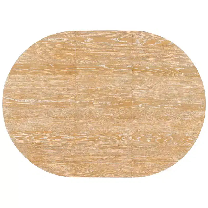 Table à manger ronde extensible Whisen Vintage, table de cuisine de style campagnard avec 1 rallonge amovible de 40 cm