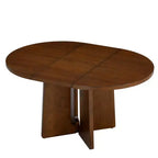 Table à manger ronde extensible Whisen Vintage, table de cuisine de style campagnard avec 1 rallonge amovible de 40 cm