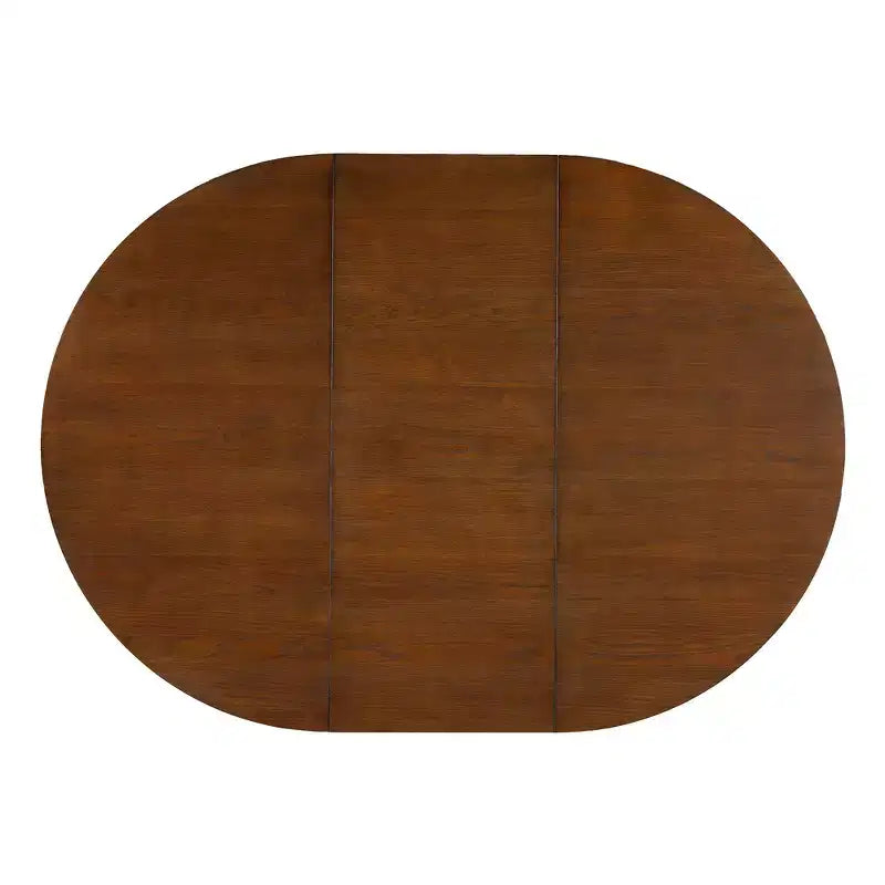 Table à manger ronde extensible Whisen Vintage, table de cuisine de style campagnard avec 1 rallonge amovible de 40 cm