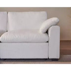 Canapé sectionnel modulaire Dyonery 120, canapé Cloud garni de duvet avec pouf de rangement, canapé d'angle surdimensionné avec 2 oreillers, canapés 3 places, beige