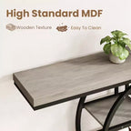 Console industrielle 55, Table d'entrée étroite à 5 niveaux avec cadre métallique et étagères de rangement multifonctionnelles pour salon et couloir