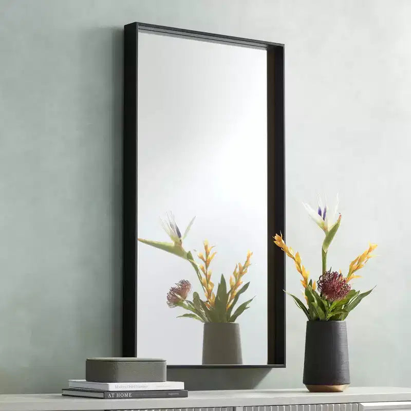 Uttermost Delaney Miroirs Muraux Rectangulaires Noir Mat 24 x 42 - Lot de 2