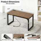 Bureau d'ordinateur d'angle Dyonery, cadre en métal, rechargeable, plateau épais, adapté à une utilisation au bureau dans les salons