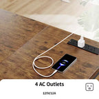 Bureau d'ordinateur d'angle Dyonery, cadre en métal, rechargeable, plateau épais, adapté à une utilisation au bureau dans les salons