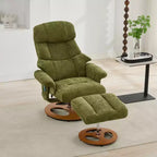 Fauteuil inclinable pivotant ergonomique GDFStudio Mirna en tissu chenille avec ottoman