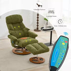 Fauteuil inclinable pivotant ergonomique GDFStudio Mirna en tissu chenille avec ottoman