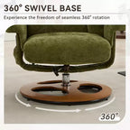 Fauteuil inclinable pivotant ergonomique GDFStudio Mirna en tissu chenille avec ottoman