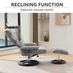 Fauteuil inclinable pivotant ergonomique GDFStudio Mirna en tissu chenille avec ottoman