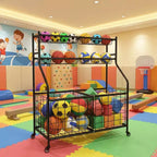 Chariot à roulettes pour ballons, Organisateur d'équipements sportifs et Rangement de garage pour équipements de sport et jouets, Utilisation intérieure/extérieure