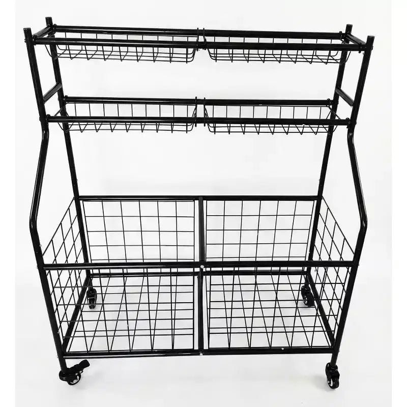 Chariot à roulettes pour ballons, Organisateur d'équipements sportifs et Rangement de garage pour équipements de sport et jouets, Utilisation intérieure/extérieure