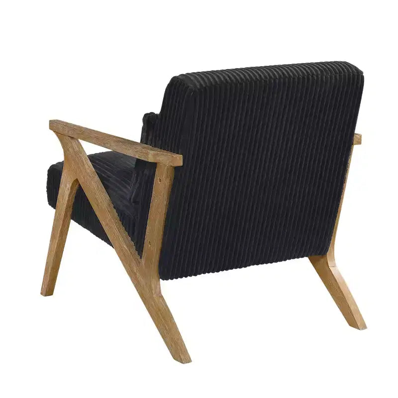 GDFStudio Mason Fauteuil d'appoint moderne avec cadre en bois d'hévéa, revêtement en velours côtelé et oreiller