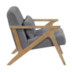 GDFStudio Mason Fauteuil d'appoint moderne avec cadre en bois d'hévéa, revêtement en velours côtelé et oreiller