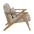 GDFStudio Mason Fauteuil d'appoint moderne avec cadre en bois d'hévéa, revêtement en velours côtelé et oreiller