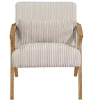 GDFStudio Mason Fauteuil d'appoint moderne avec cadre en bois d'hévéa, revêtement en velours côtelé et oreiller