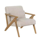 GDFStudio Mason Fauteuil d'appoint moderne avec cadre en bois d'hévéa, revêtement en velours côtelé et oreiller
