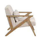 GDFStudio Mason Fauteuil d'appoint moderne avec cadre en bois d'hévéa, revêtement en velours côtelé et oreiller