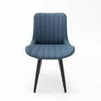 Lot de 2 chaises de salle à manger modernes en cuir PU avec coussins épais et pieds en métal – Chaises d'appoint sans accoudoirs pour cuisine et salle à manger