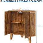 Meuble d'angle de ferme avec étagère réglable, table d'angle industrielle en bois à 3 niveaux avec portes, table d'appoint triangulaire (80 x 40 x 78 cm)